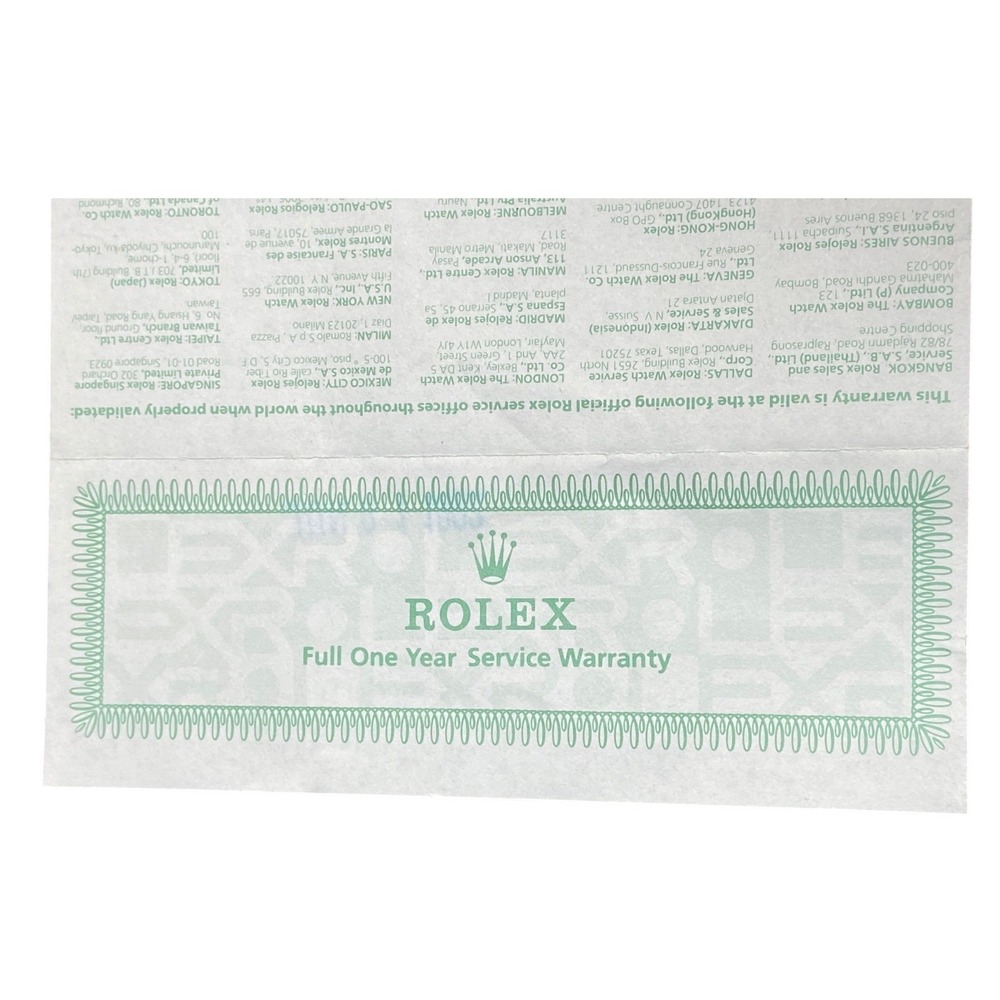 Vintage 1992 Rolex Service Warranty Paper Reference O-62585‎ Serial 3126713 - Picture 8 of 8